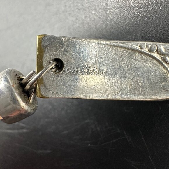 Vintage Spoon Bracelet Cross Charm Magnetic Clasp Silver Toned Smiths Retro - Picture 5 of 10